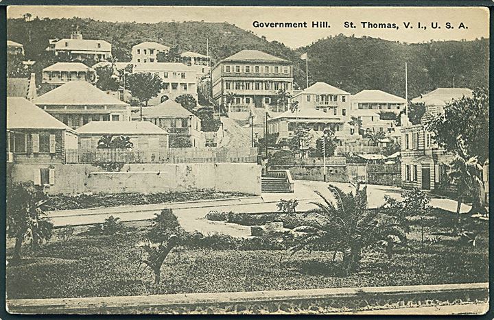 D.V.I., St. Thomas, Government Hill. Lightbourn u/no. Stemplet Charlotte Amalie, Saint Thomas 1920. Kvalitet 7