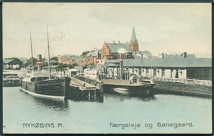 “Masnedsund”, S/S og jernbanefærge i Nykøbing Mors. Stenders no. 2223. Kvalitet 8