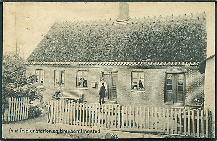 Omø brevsamlingssted og telefonstation. J. Gjellebøl u/no. Kvalitet 8