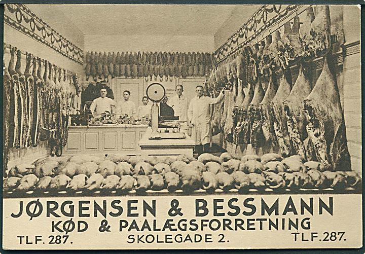 Herning, Skolegade 2, Jørgensen & Bessmann’s Kød & Paalægsforretning, interiør. Atelier Moderne u/no. Kvalitet 8