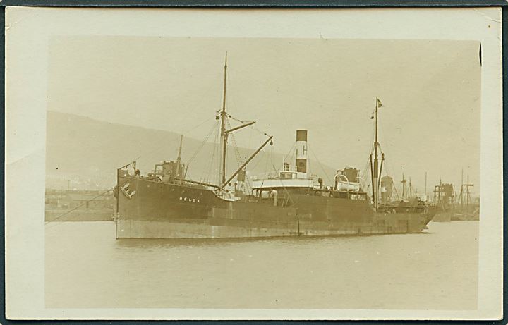 “Helga”, S/S,  Heimdal D/S. Sænket af tysk ubåd UB-39 i kanalen d. 21.10.1916. Fotokort u/no. Kvalitet 8