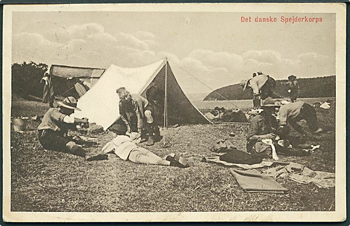 Det danske Spejderkorps. På telttur. No. 40780. Kvalitet 7