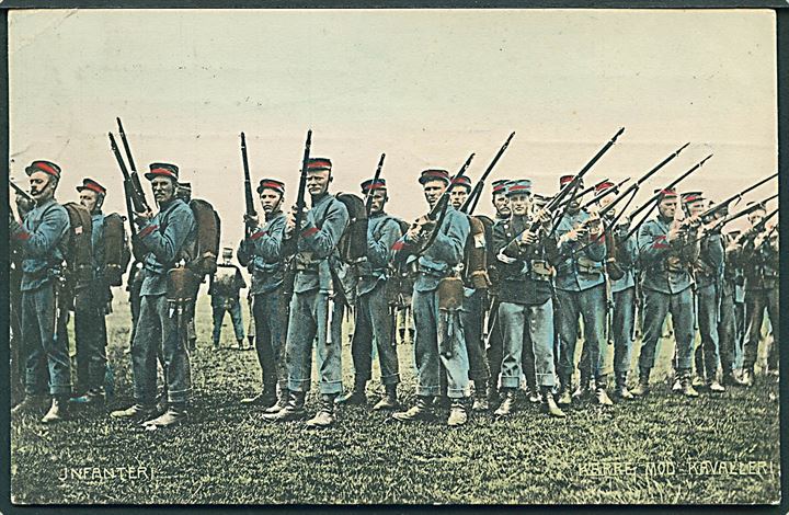 Militær. Infanteri, karre mod kavaleri. A. Vincent no. 660. Kvalitet 8