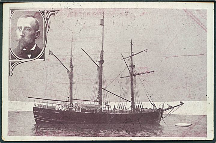 Polar. Roald Amundsen og skibet “Fram”. Sydpolen 14.-17.12.1911. H. Abel u/no. Kvalitet 7