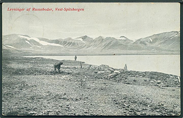 Svalbard. Levninger af Russeboder, Vest-Spitsbergen. Mittet & Co. no. 6 Kvalitet 7