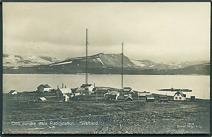 Svalbard. Den norske stats Radiostation. Mittet & Co. no. 18/5. Stemplet Ny-Ålesund 1936. Kvalitet 8