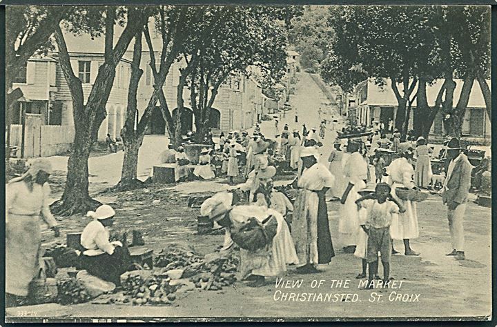 D.V.I., St. Croix, Christiansted. View of the Market. A. Lauridsen no. 15. Kvalitet 8