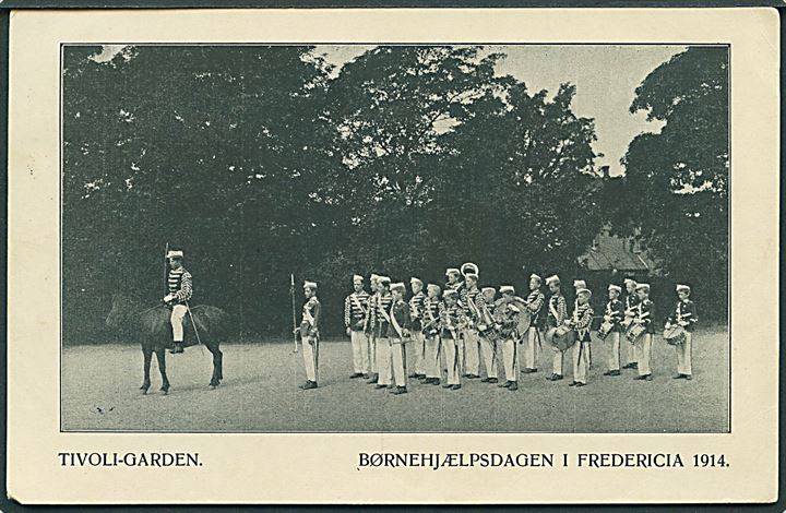 Fredericia, Børnehjælpsdagen 1914 med Tivoli-garden. U/no. Kvalitet 7