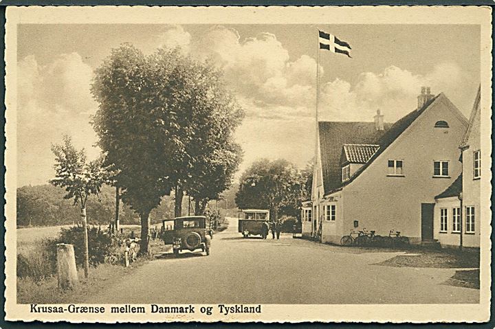 Kruså, den danske grænsepost med kørertøjer. W. Schützsack no. 15. Kvalitet 8