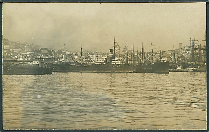 “Ivar”, S/S, Dampskibsselskabet Gorm. Sænket i Middelhavet d. 13.8.1916 af østrigsk ubåd. Fotokort u/no. Kvalitet 7