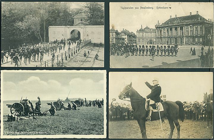 Militær. 9 kort med soldatermotiver fra ca. 1910-1940.  Kvalitet Mix