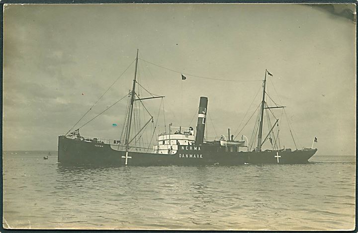 “Nerma”, S/S, Vesterhavet D/S i neutralitetsbemaling. Torpederet i Engelske Kanal af UC65 d. 25.8.1917. Kvalitet 7