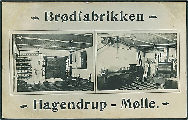 Hagendrup, interiør fra brødfabrikken. Fotokort u/no. Kvalitet 7