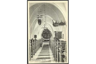 Interiøre fra Tranebjerg Kirke. Stenders/H. Hemmingsen no. 78409.