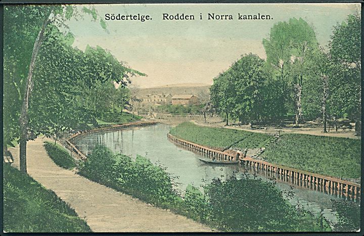Södertelge. Rodden i Norra kanalen, Sverige. No. 4454. 