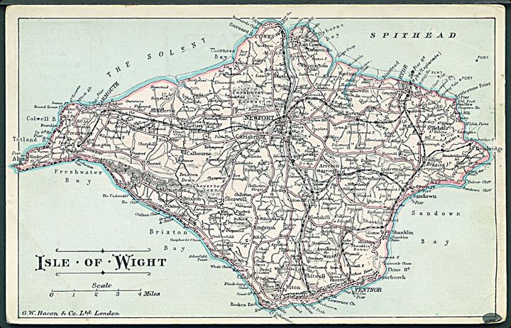 Isle of wight kort. G. W. Bacon & Co. Excelsior u/no. 