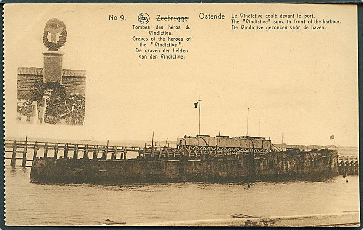 HMS Vindictive efter raid mod Zeebrugge og Ostende i 1918. No. 9.