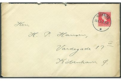 15 øre H. C. Andersen single på brev annulleret med tydeligt brotype IIId Hjørring * d. 10.6.1936 til København.