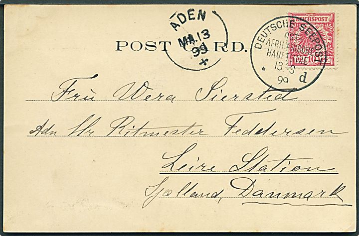 10 pfg. Germania på brevkort (Southampton) dateret det Atlantiske Ocean og annulleret Deutsch-Amerik. Seepost Hamburg - New York a d. 27.10.1908 til Philadelphia, USA. Sendt fra S/S Kaiserin Augusta Victoria.