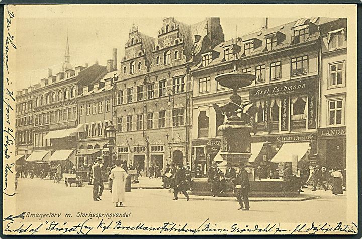 25 øre Chr. X på brevkort (Amagertorv, København) stemplet Kjøbenhavn d. 2.12.1921 til Helsingfors, Finland.
