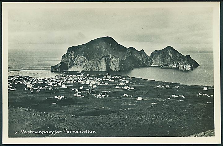 Island. Vestmannaeyjar Heimaklettur. Ólafur Magnusson no. 51. Fotokort. 