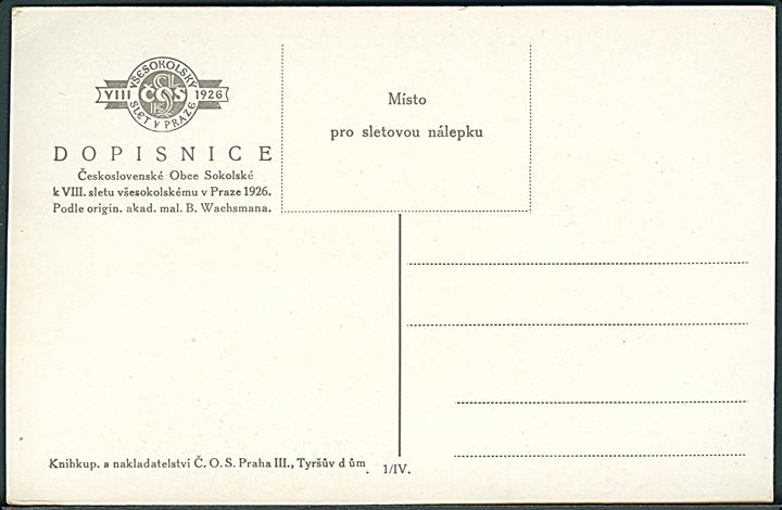 Tjekkoslovakiet. 8 Sokol stævne 1926. No. I/IV. 