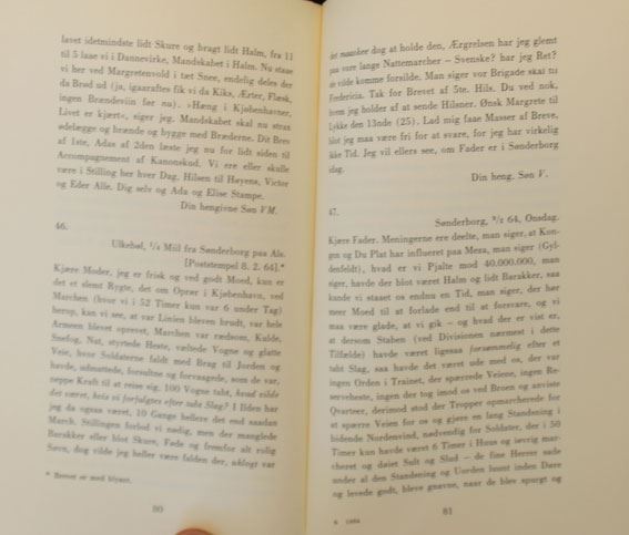 Breve fra Reserveløjtnanten til Konseilspræsidenten. Viggo Mondrads Breve til Faderen D. G. Monrad 1863-1864. Gads Forlag 1964. 120 sider.