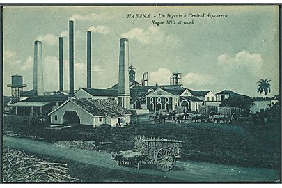 Habana. Un Ingenio ó Central Azucarero Sugar Mill at work. No. 19. 