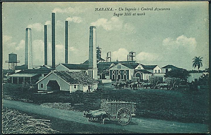 Habana. Un Ingenio ó Central Azucarero Sugar Mill at work. No. 19. 