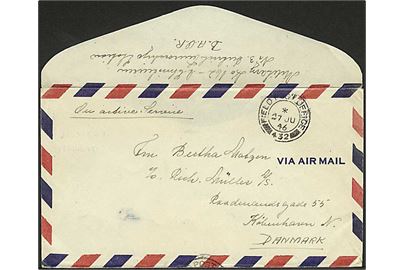 Ufrankeret On Active Service brev stemplet Field Post Office 432 (= Hamburg) d. 27.6.1946 til København. Fra dansk postcensor ved 3rd District Censorship Station i Hamburg. Afs. på bagsiden.