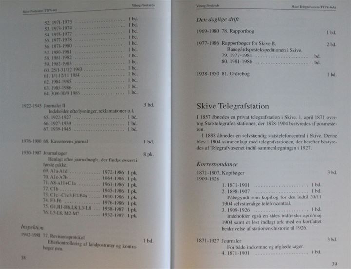Posthuse på Nørrejylland. Bind II. Arkivregistratur udgivet af Landsarkivet for Nørrejylland. 250 sider.