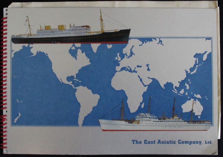 ØK reklame hæfte med billeder af skibe og destinationer på ruterne til Østasien og Amerika. Udgivet 1939.