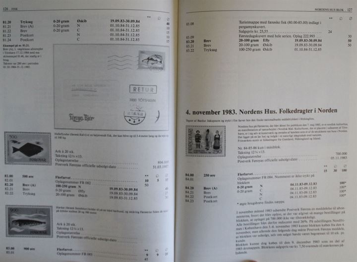 Færøske Frimærker - Specialkatalog 1987 af Kristian Hopballe, Kaj Dagfinn Nielsen og Steffen Riis. 182 sider.