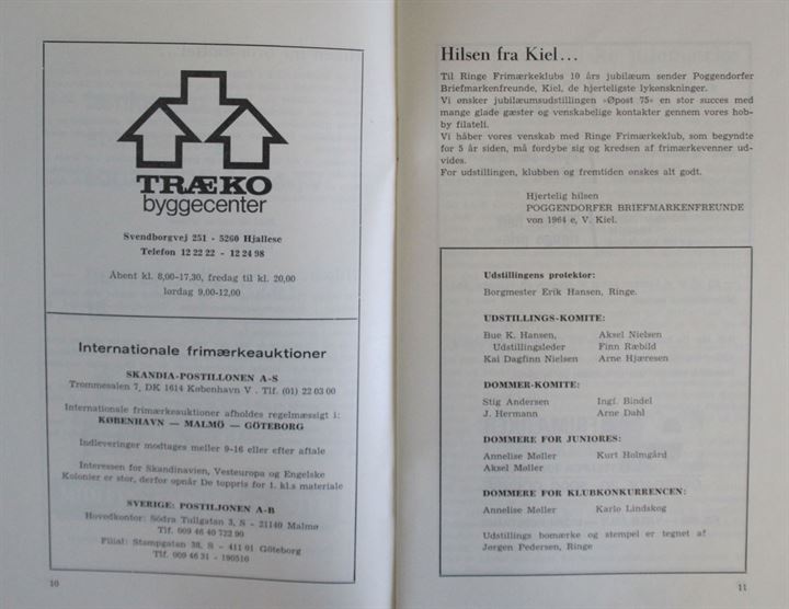 ØPOST'75. Udstillingskatalog fra Ringe 1975. Bl.a. med artikel om færøske hjemmefrankostempler. 65 sider.