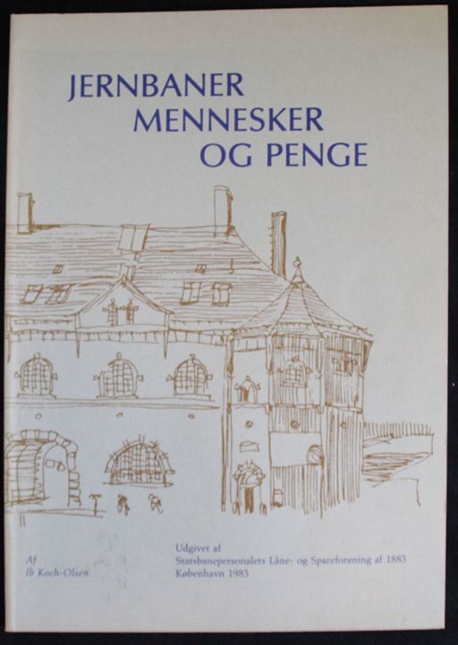Jernbaner Mennesker og Penge af Ob Koch-Olsen. Jubilæumsskrift fra Statsbanepersonalets Låne- og Spareforening af 1883. 48 sider.