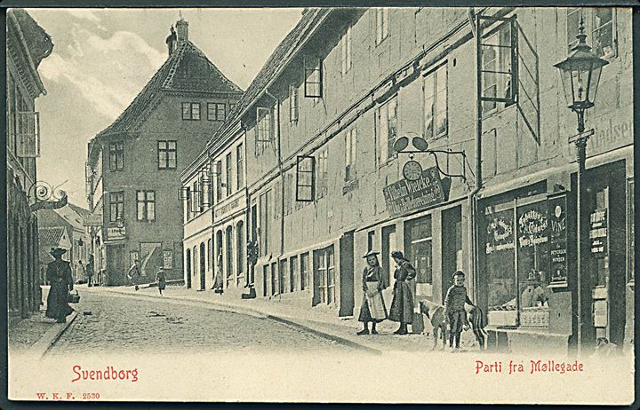 Svendborg. Parti fra Møllegade. Warburgs Kunstforlag no. 2530. 