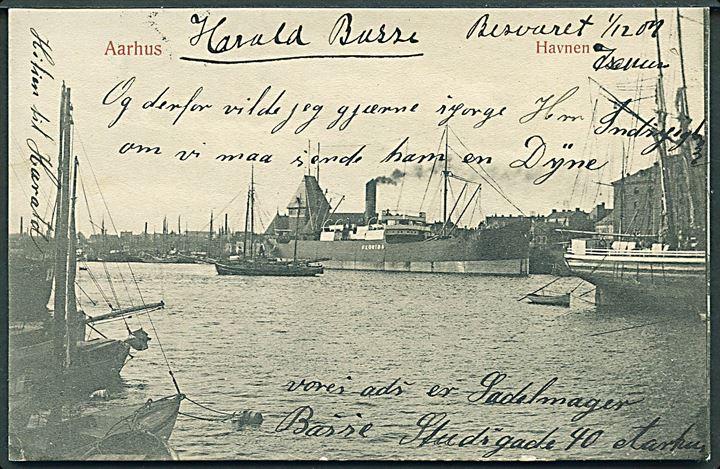 Aarhus Havn med M/S Florida. Wm. Rohweder u/no. 
