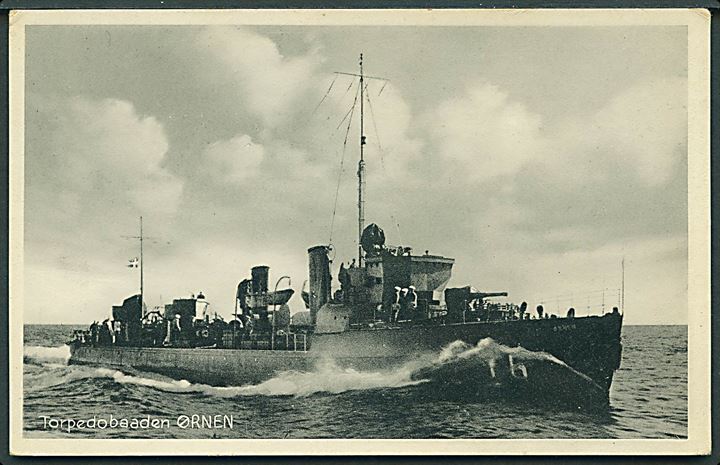 Torpedobaaden Ørnen. Stenders Marinepostkort, serie U no. 136. 