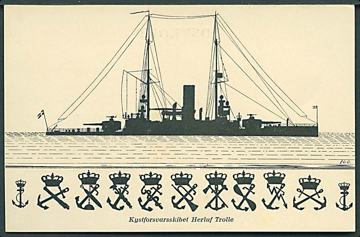 I. C. C.: Kystforsvarsskibet Herluf Trolle. Danske Marine - Silhuetter, serie I. 