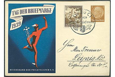 Tag der Briefmarke 1939. Reichsbund der Philatelisten E. V. Uden adresselinier. U/no. 
