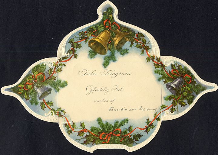 Fold ud Jule telegram. Glædelig Jul. No. 5483. 20,5 x 29,5 cm. 