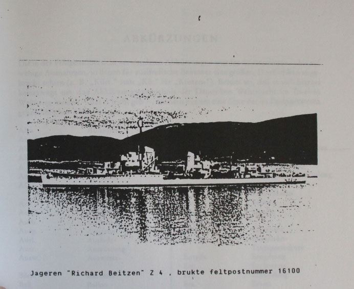 Den tyske marine i Norge af Torbjørn Larsson-Fedde. Udkast til katalog.