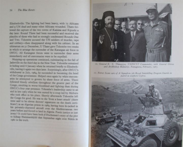 The Blue Berets af Michael Harbottle. Beskrivelse af forskellige FN fredsbavarende og observatør missioner. 182 sider.