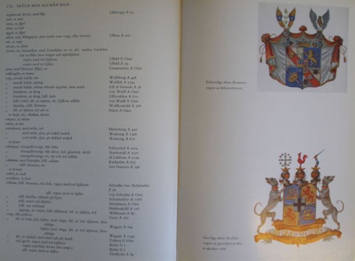 Svensk heraldisk uppslagsbok - Lexicon över svenska Sköldmärken af Frithiof Dahlby. 235 sider.
