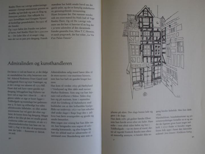 Københavnske Kig af Gustav Lehrmann og tegninger af Charlotte Clante. Beskrivelse af københavnske miljøer. 135 sider.
