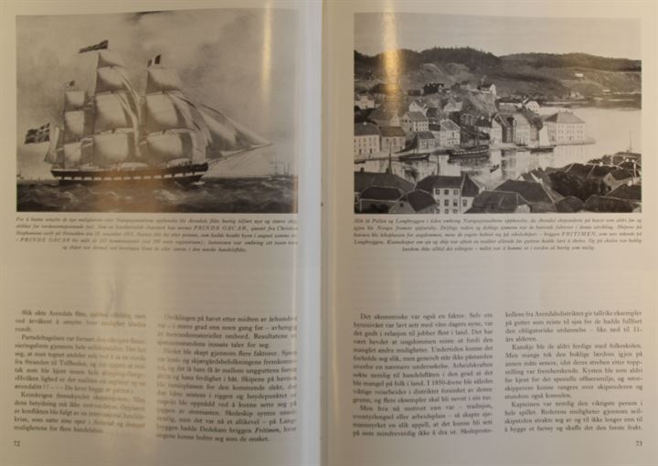 Arendal gjennom skiftende tider 1528-1723-1973 af Birger Dannevig. 250 års kjøpstads jubilæum. 222 sider.