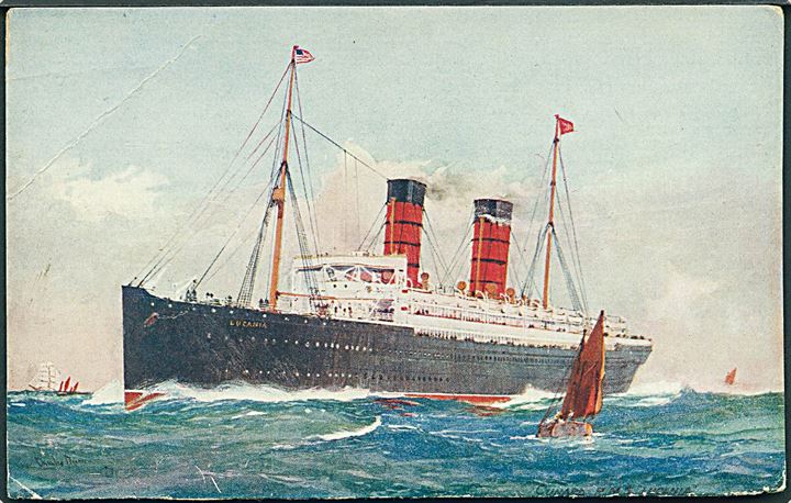 Lucania, S/S, Cunard Line. Ophugget efter brand 1909.