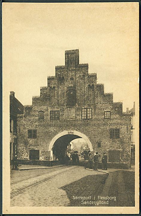 Nørreport i Flensborg. Sønderjylland. Stenders no. 50137. 