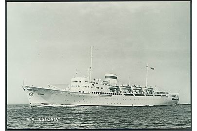 M. V. Estonia. USSR. Baltic Steamship Line. Fotokort. 
