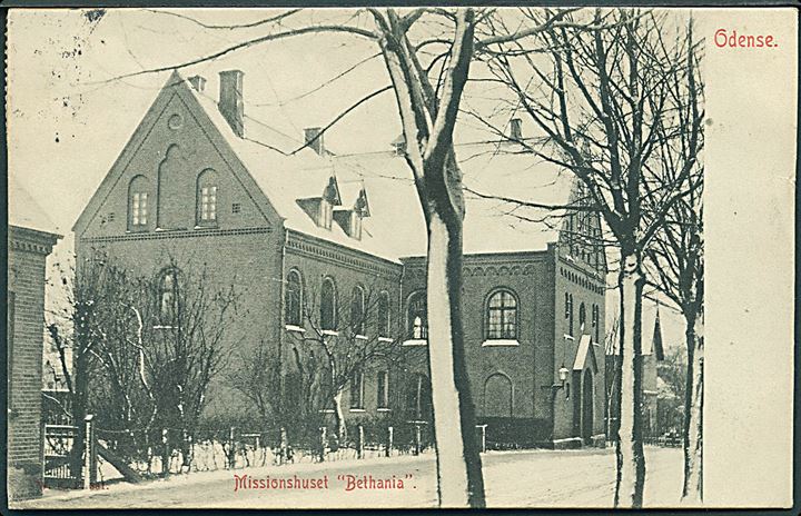 Odense. Missionhuset Bethania med sne. Warburgs Kunstforlag no. 381. 